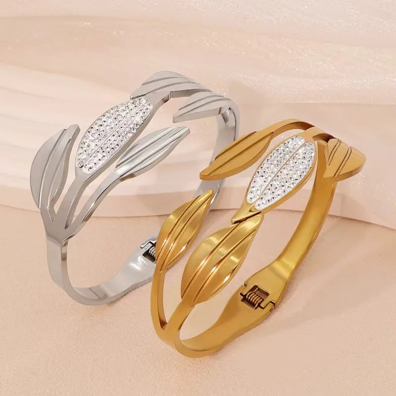 Stainless Steel Flower Bangles